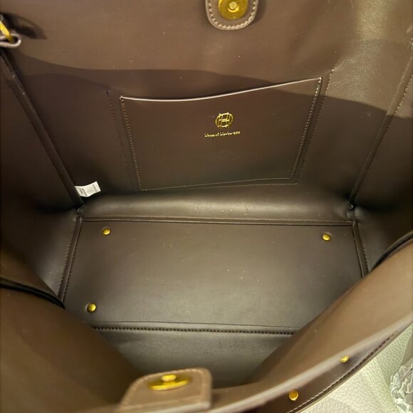 NWT HOUSE OF HARLOW 1960 LUXE TOTE SHOULDER BAG HOBO CARD CASE BROWN FAUX SUEDE - Picture 7 of 8